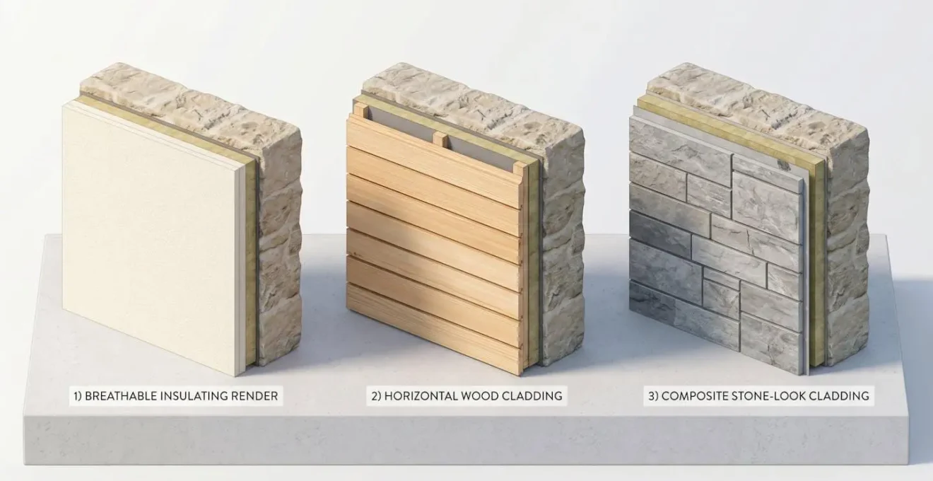 Comparaison des trois principales techniques d'isolation extérieure pour maison en meulière